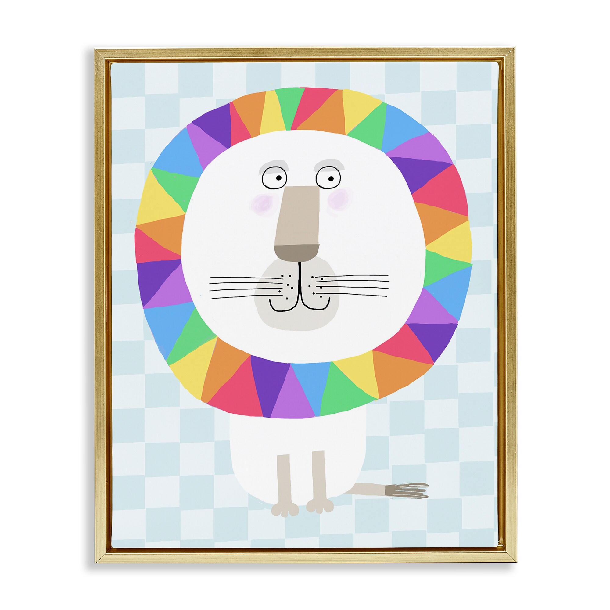 Stupell Rainbow Geometric Lion Framed Floater Canvas Wall Art Design By Carla Daly