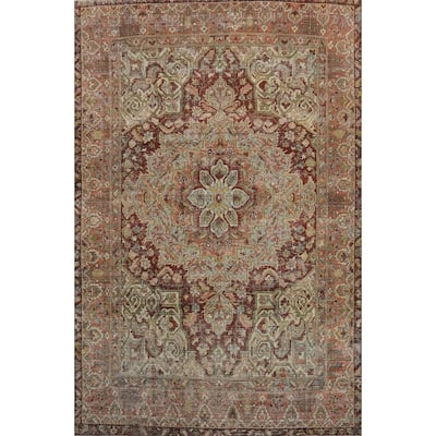 Hand Knotted Oriental 100% Wool Carpet Traditional Floral Red Bakhtiari Area Rug - 11' 0'' X 8' 7''