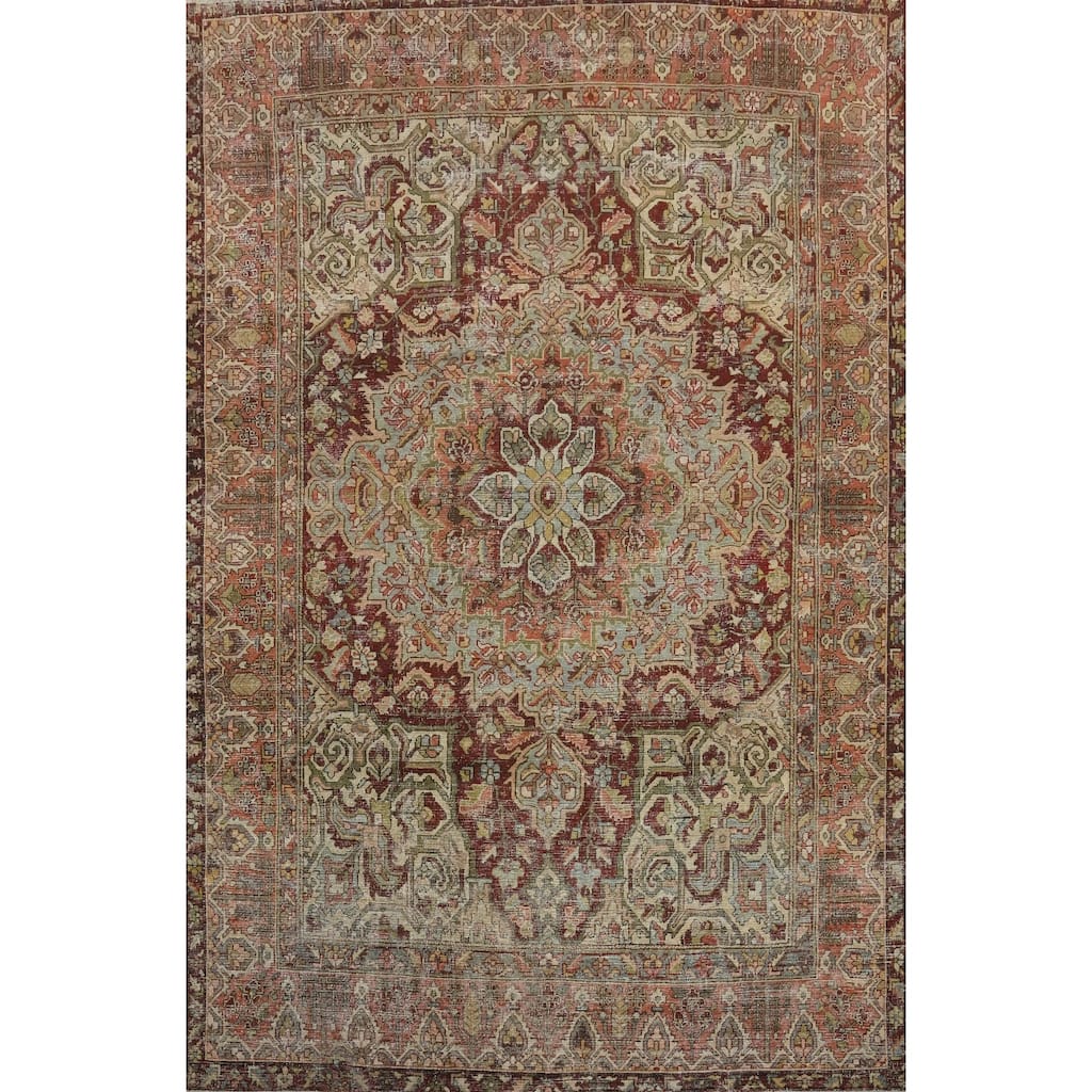 Hand Knotted Oriental 100% Wool Carpet Traditional Floral Red Bakhtiari Area Rug - 11' 0'' X 8' 7''