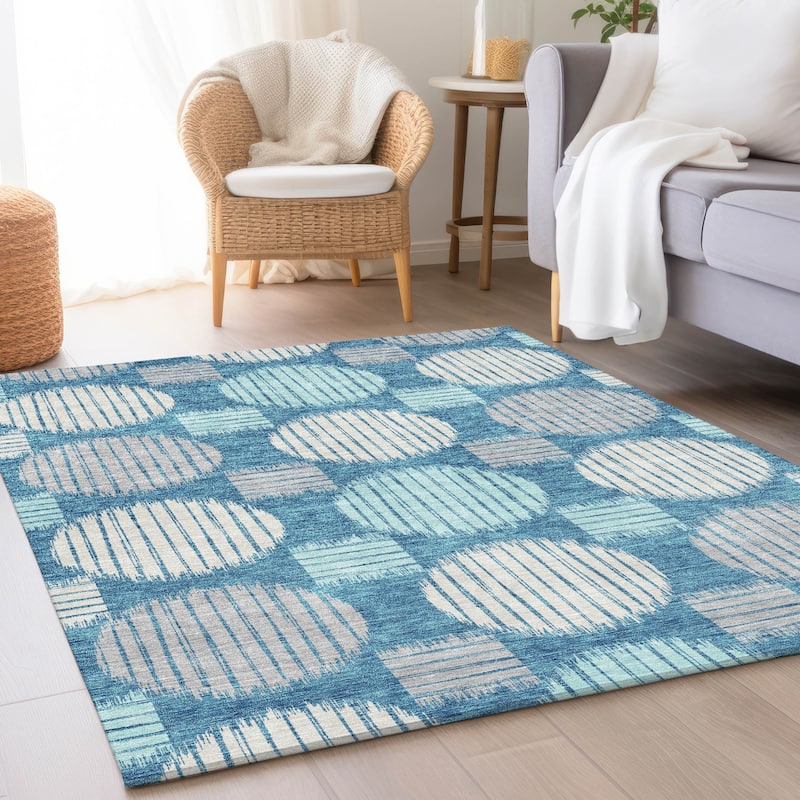 Premium Washable Super Soft Modern Pop Mayfield Rug - Teal - 2'6" x 3'10"