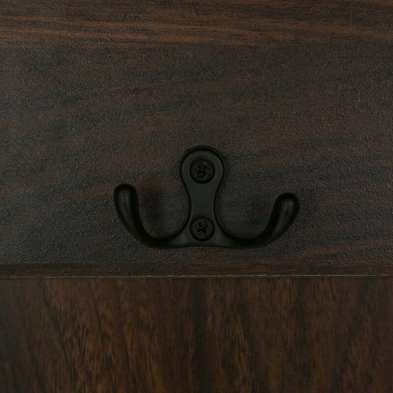 Classic Hall Tree with 3 Hooks,Coat Hanger,Storage Bench for Entrance,Hallway