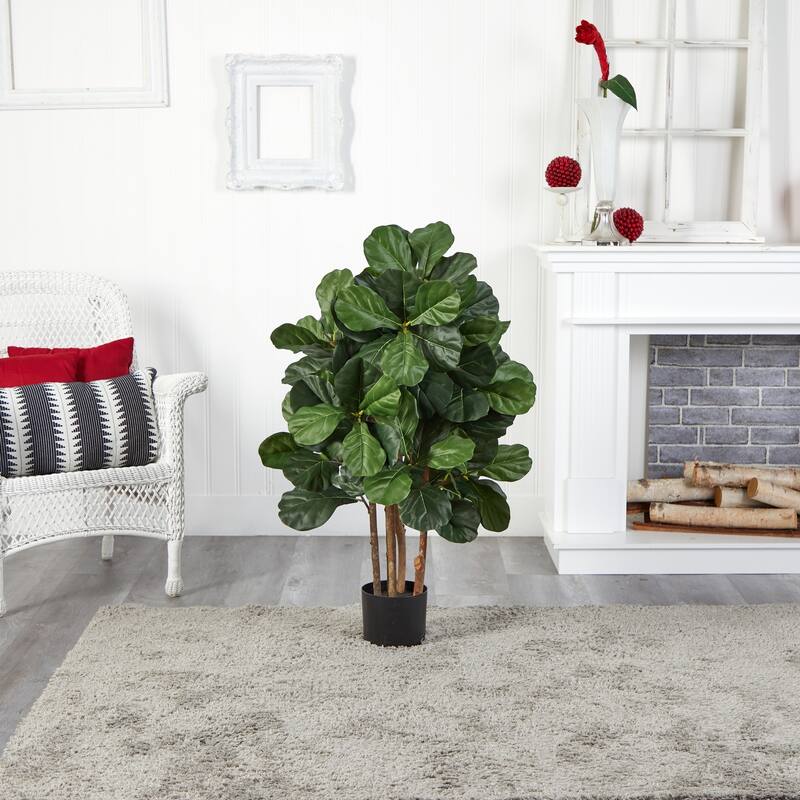 Artificial Art Deco Tree - 3.5Ft Indoor Decorative Foliage Tree, Natural Trunk Design, Home Office Decor - 3.5ft.