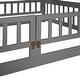 preview thumbnail 27 of 42, Full Over Full Wooden Bunk Bed,Low Bunk Bed with Built-In Ladders and Slides