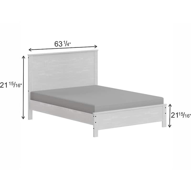 Yes4wood Albany Full Bed Frame with Headboard, Solid Wood