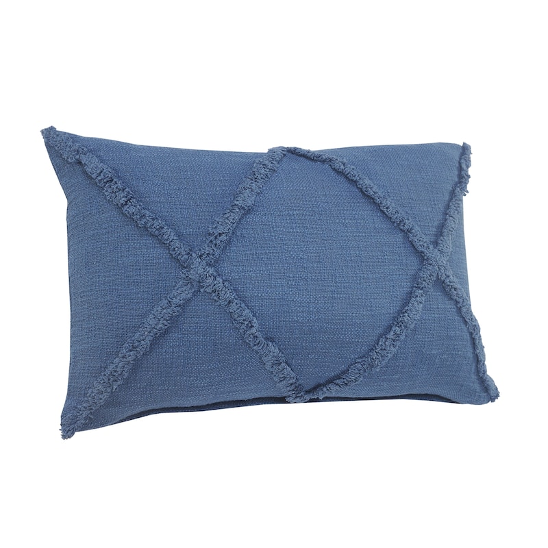 Solid Decorative Diamond Tufted Cotton Throw Pillow