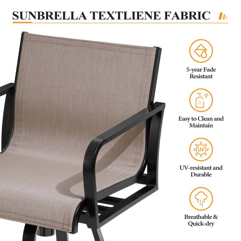 Outdoor Indoor All-weather Swivel Barstool Patio Bar Stools (Set of 2/4/6/8) - See Picture