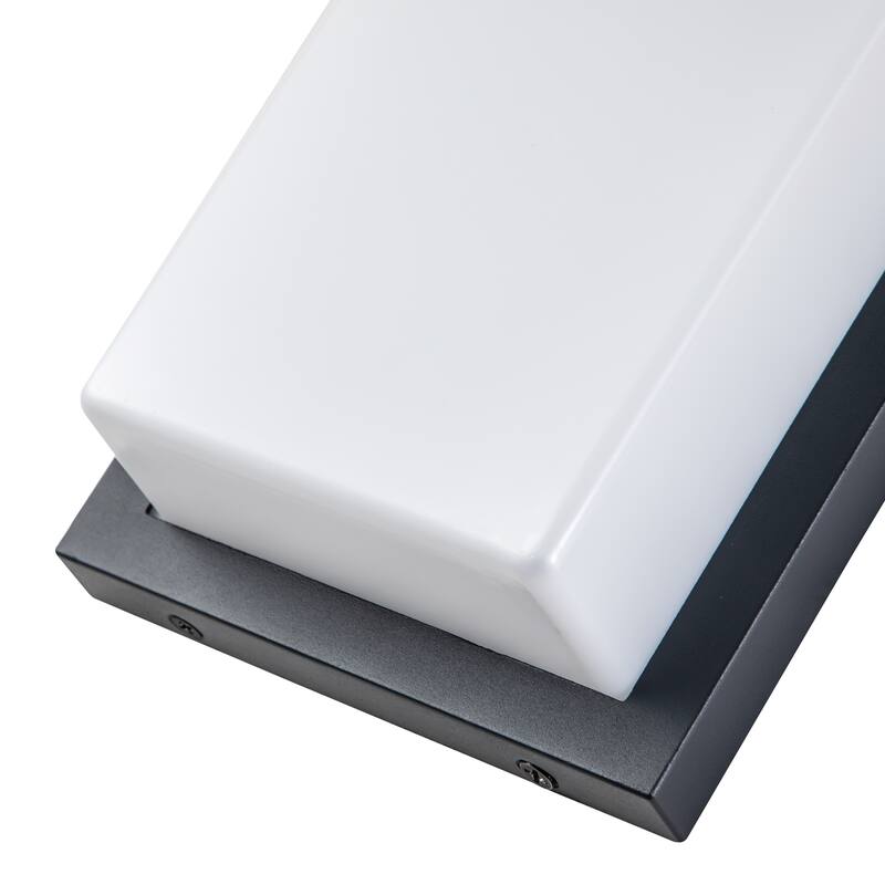 Architectural Grey LED Outdoor Wall Light with Acrylic Shade