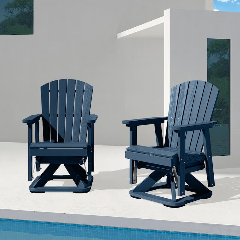 HDPE Adirondack Swivel Glider, Outdoor Patio Chair