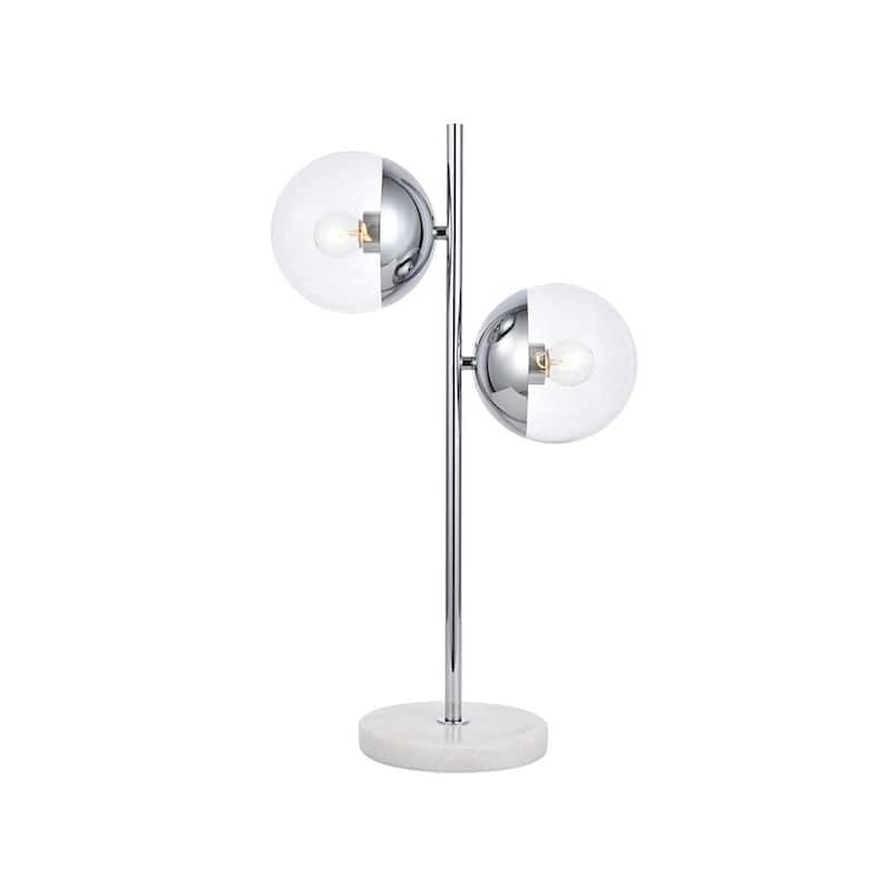 2-Light Table Lamp with Clear Glass - CHROME