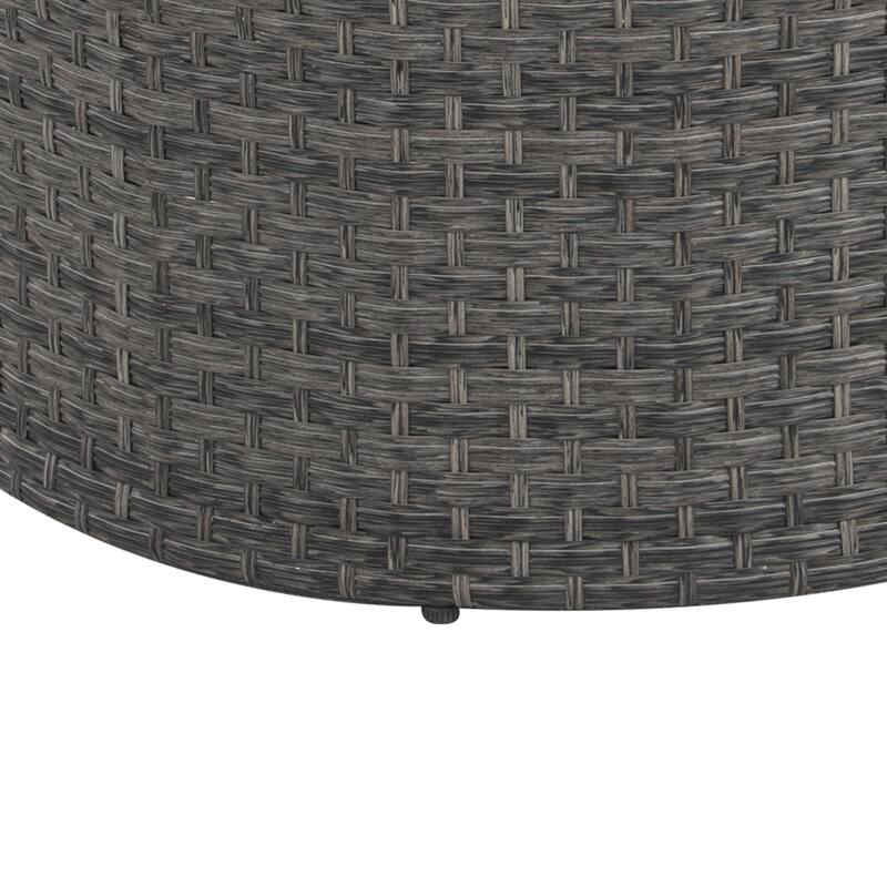 Cushioned Wicker Half-moon 5-piece Outdoor Sectional Set