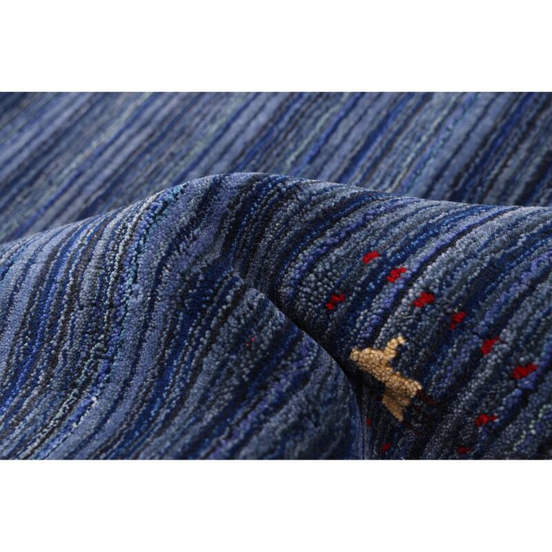 ECARPETGALLERY Hand Loomed Kashkuli Gabbeh Navy Wool Rug - 4'10 x 6'10