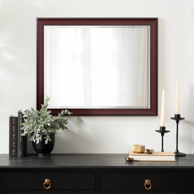 Kate and Laurel Scoop Framed Beveled Wall Mirror