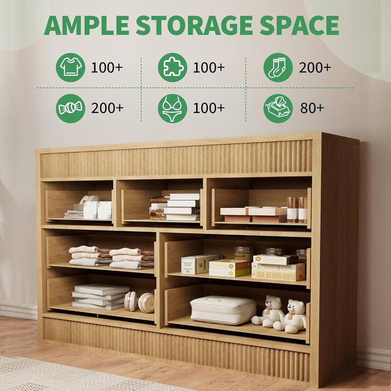 7 Drawer Dresser Storage Organizer for Living Room, Bedroom, Hallway