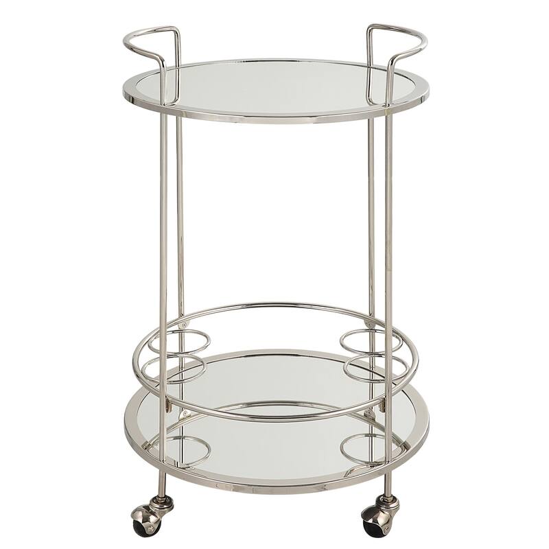 Uttermost 22895 18" Wide MDF and Steel Bar Cart - Silver