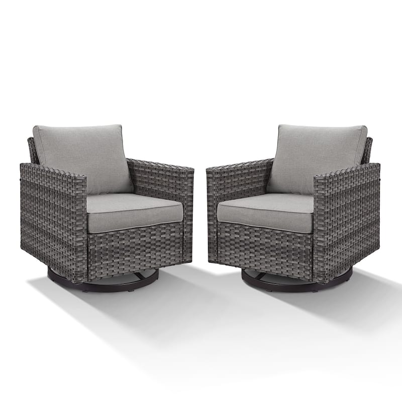 Patio Chairs Wicker Swivel Rocker Set of 2