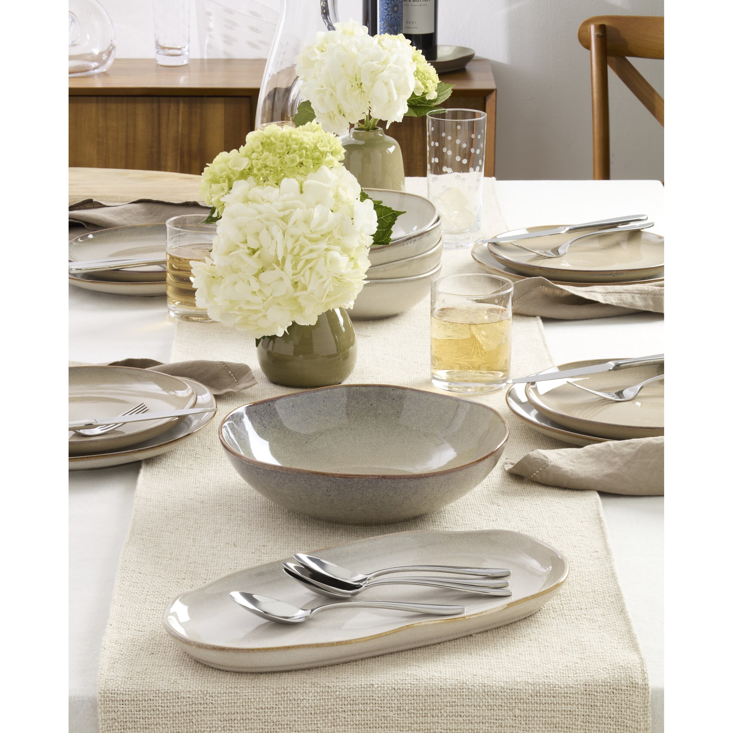 Oneida Organic Shades 2-Piece Serving Set, Bowl & Tray Set - Bowl