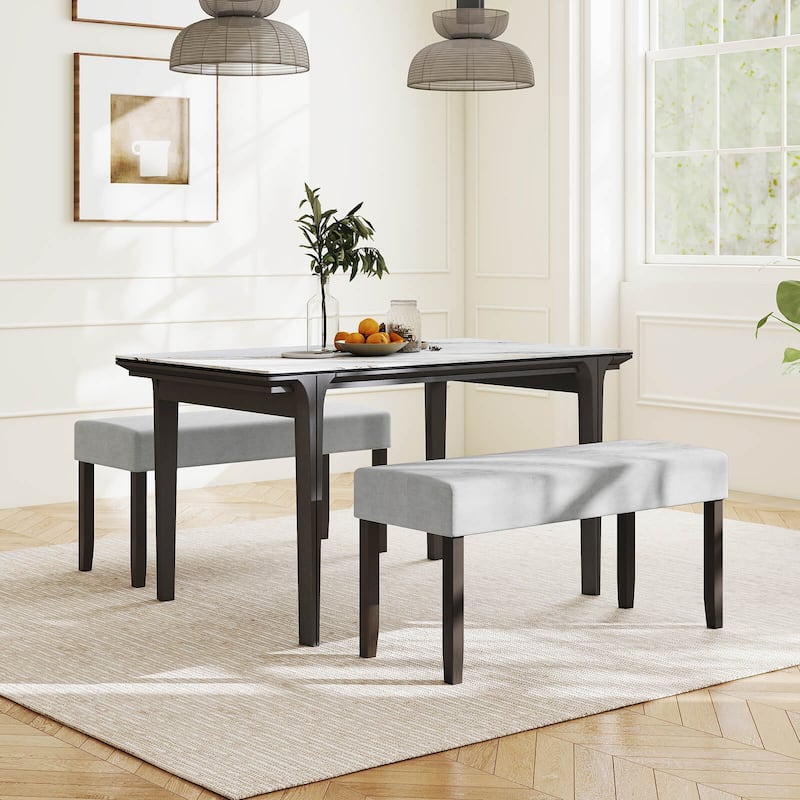 Costway 1/2 PCS Upholstered Entryway Bench with Padded Seat Solid
