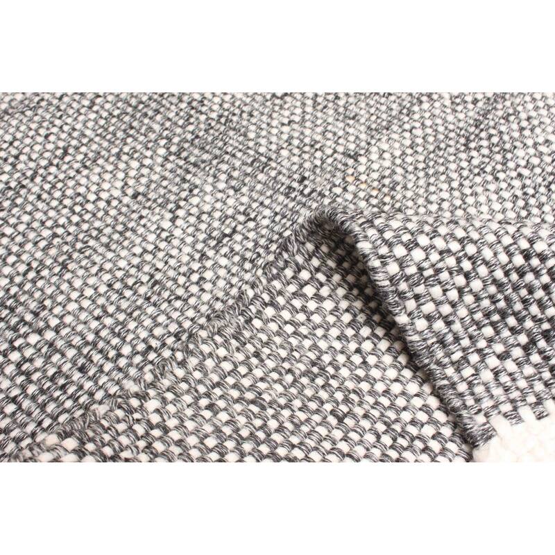 ECARPETGALLERY Braid weave Sienna Dark Grey Wool Rug - 5'1 x 7'7