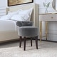 preview thumbnail 34 of 44, Hillsdale Furniture Lena Wood Vanity Stool Steel Gray Velvet
