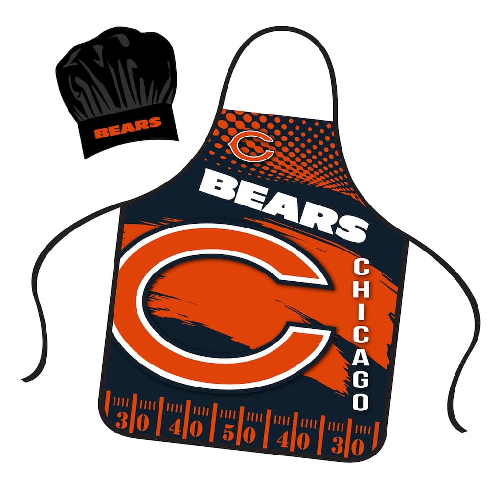 NFL Apron & Chef Hat Set, with Large Team Logo - Chicago Bears - 31" x 25"