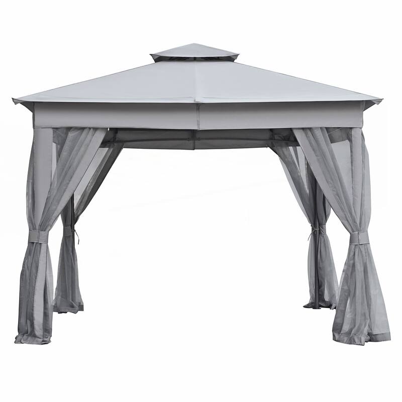 10x10 Outdoor Gazebo Tent with Double Roofs