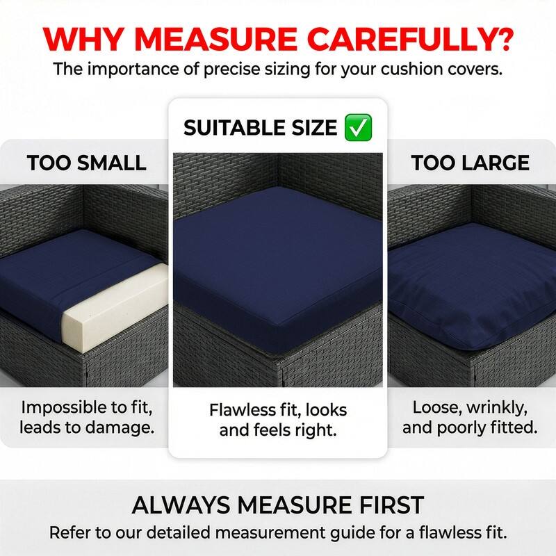 FINCATI 27" × 27" Outdoor Cushion Replacement Cover, Cushion Slipcover for Sectionals, Patio Seat Cover 27 Inches (COVER ONLY!)