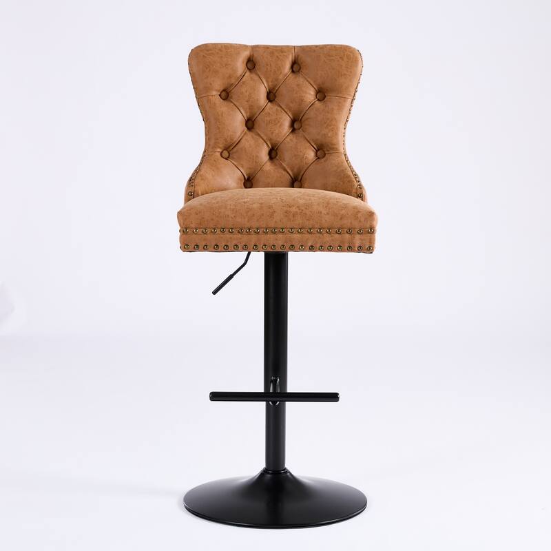 Modern Bar Stools with Backs Comfortable Tufted for Home Pub and Kitchen Island