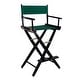 preview thumbnail 17 of 18, American Trails Extra-Wide 30-inch Premium American Oak Bar-Height Directors Chair black frame/ hunter green canvas
