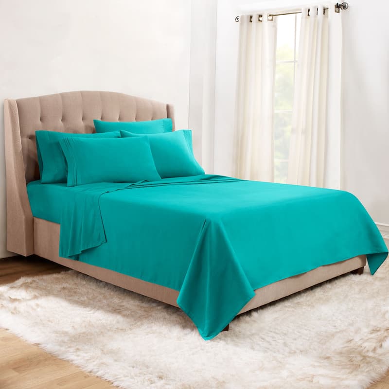 Empyrean Hotel Luxury 6 Piece Sheet Set - Super Soft Bedding Sheets & Pillowcases - California King - Teal