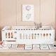 preview thumbnail 87 of 94, White Bed Frame Montessori Bed Twin Size Toddler Floor Bed with Guardrails and Door for Children Boys Girls Kids Playroom