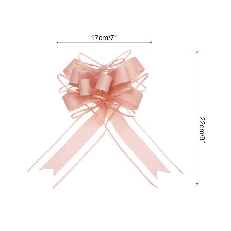 20pcs 9" Large Pull Bow Gift Wrapping Big Organza Bows Ribbon - Dusty Pink