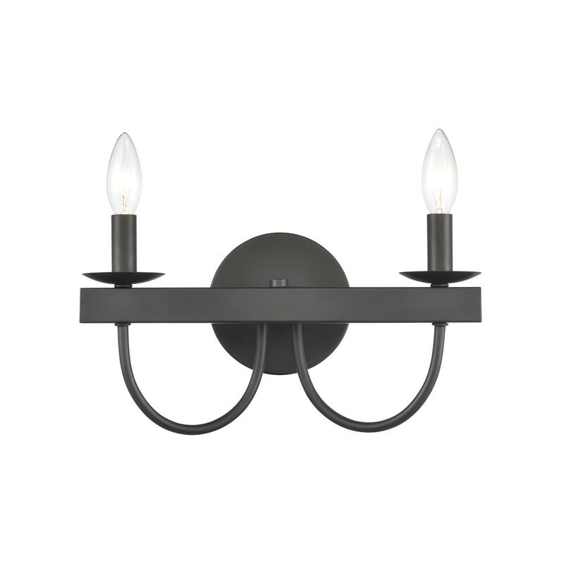 Elk Home Williamson Black Metal 2 Light Vanity Light