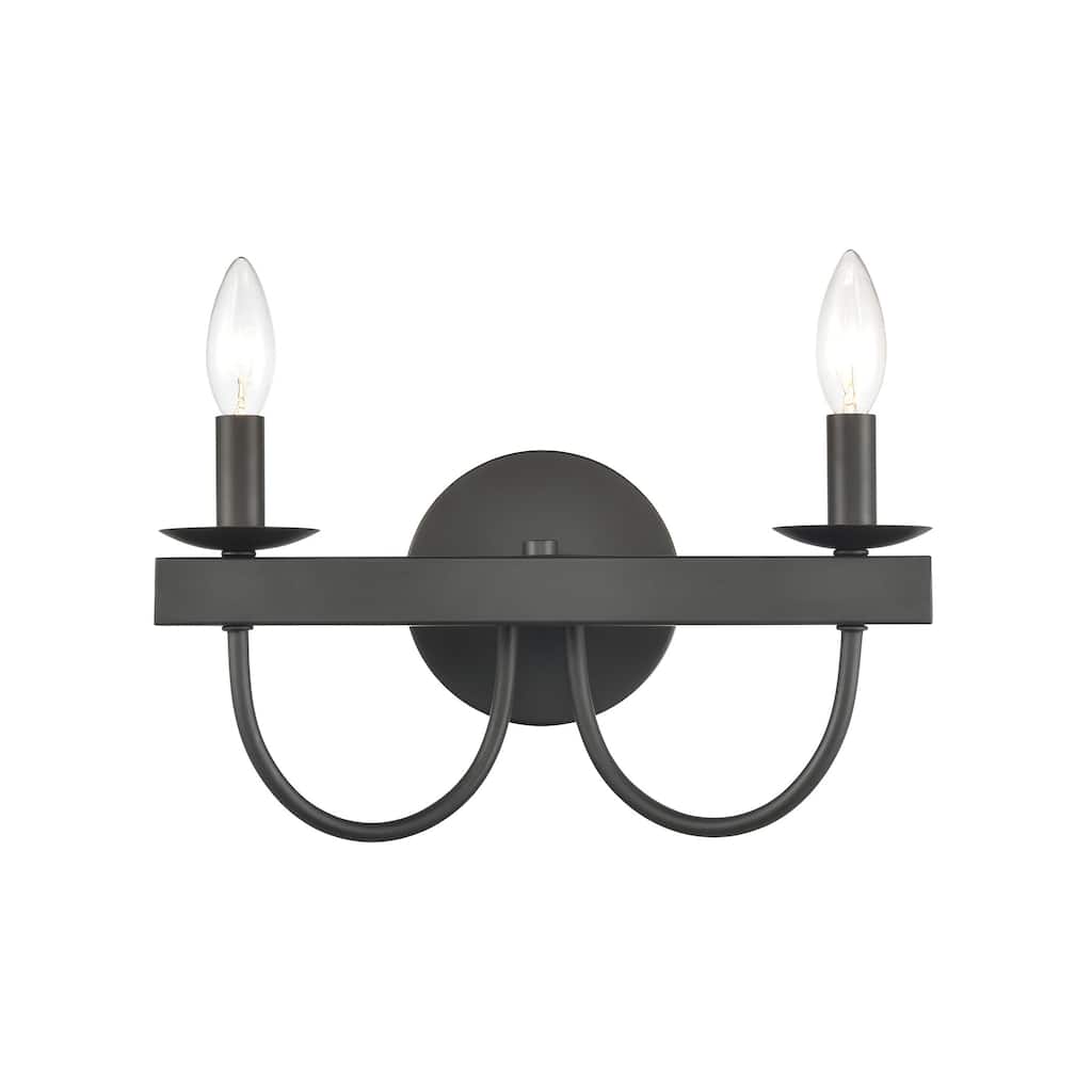 Elk Home Williamson Black Metal 2 Light Vanity Light
