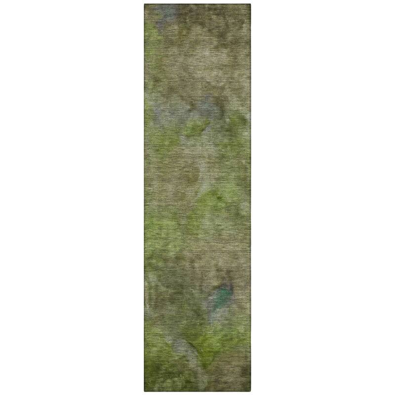Machine Washable Indoor/ Outdoor Abstract Contemporary Chantille Rug