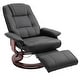 preview thumbnail 20 of 61, HomCom Faux Leather Adjustable Manual Swivel Base Recliner Chair with Comfortable and Relaxing Footrest