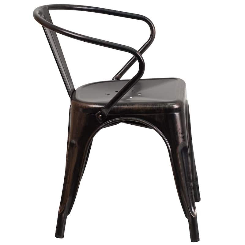 Metal Indoor-Outdoor Chair with Arms