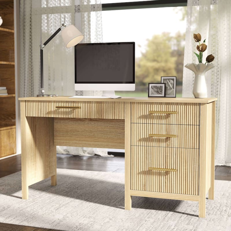 54W Executive Desk Home Office Desk with File Drawer