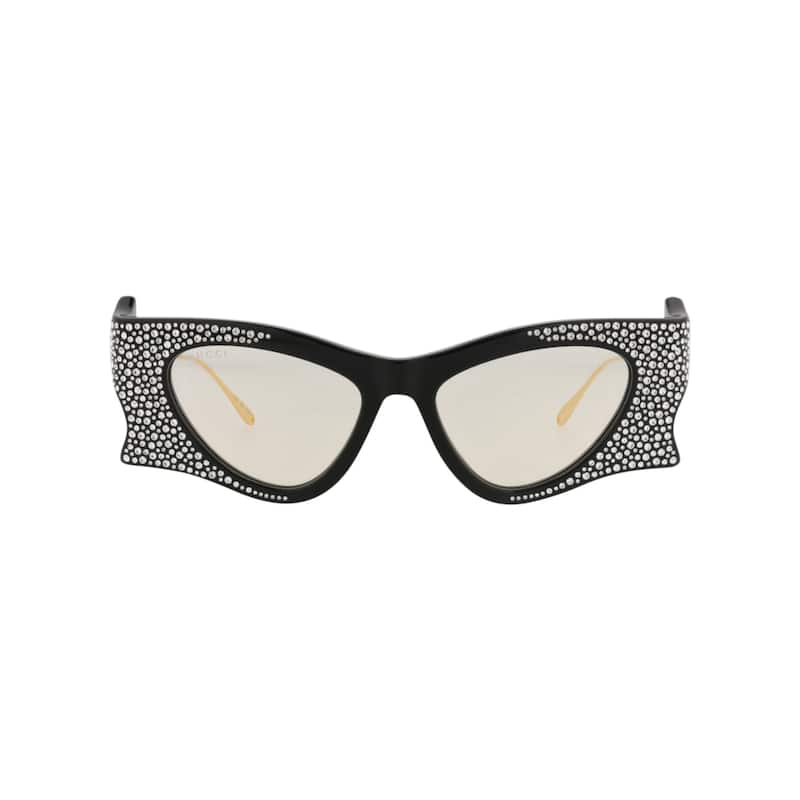 Gucci Cat Eye-Frame Recycled Acetate Sunglasses - Black Gold Yellow - Multi - Yellow Lens