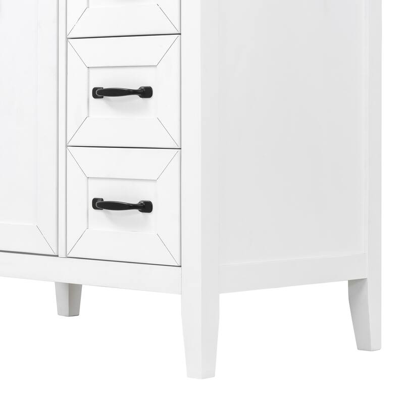 GDFStudio - Avalon Modern Freestanding Bathroom Vanity with Ceramic Sink & Soft Close Multi-Storages