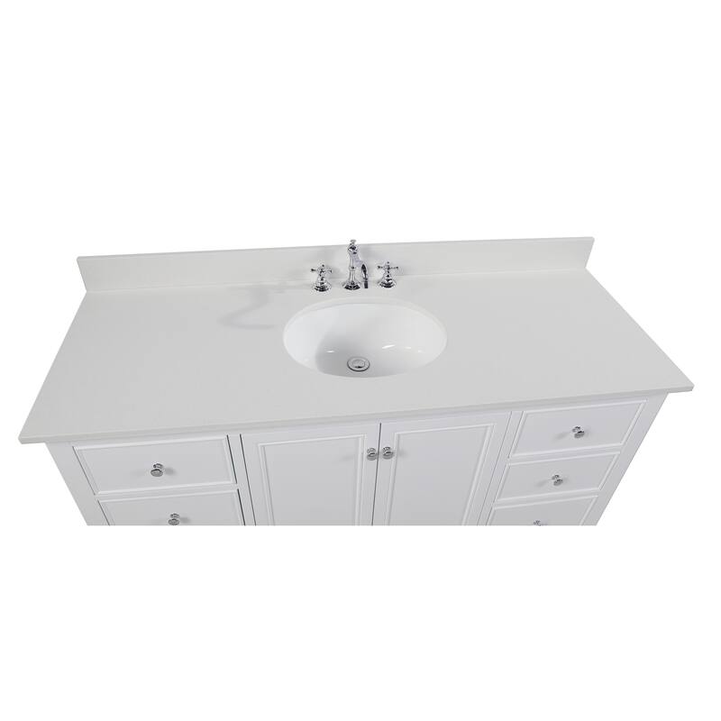 KitchenBathCollection Bella 60" Single Bathroom Vanity with Quartz Top