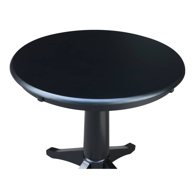 30" Round Top Pedestal Dining Table - Black