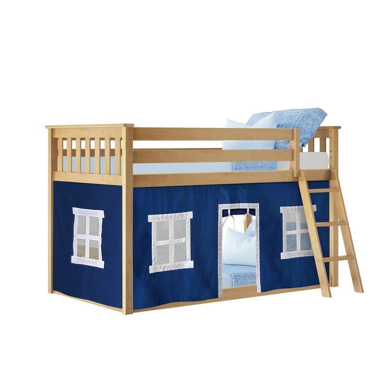 Max and Lily Twin over Twin Low Bunk with Curtains