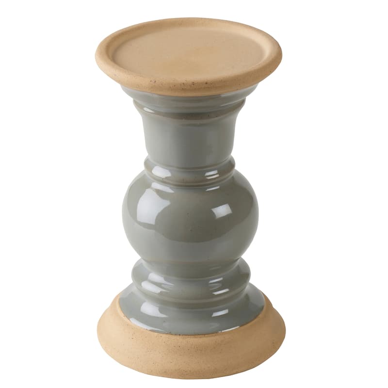 Elements Gray Ceramic Ring Candle, 7 Inch