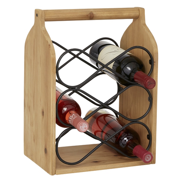 Brown Wood Rustic Wine Rack 15 x 11 x 8 11 x 8 x 15 Bed Bath