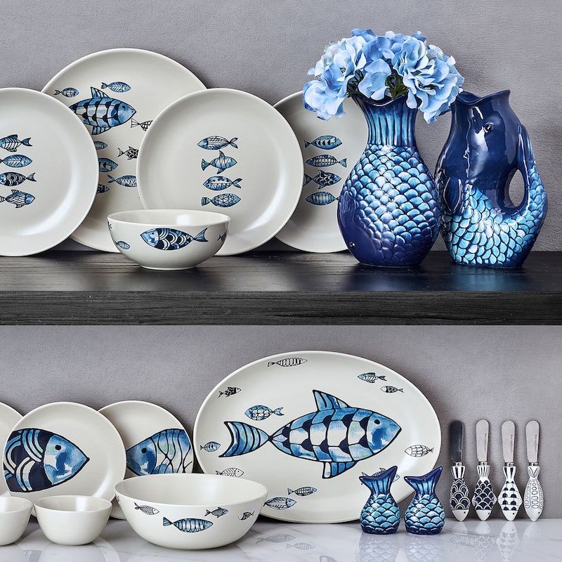 Fitz and Floyd Blue Fin Vase