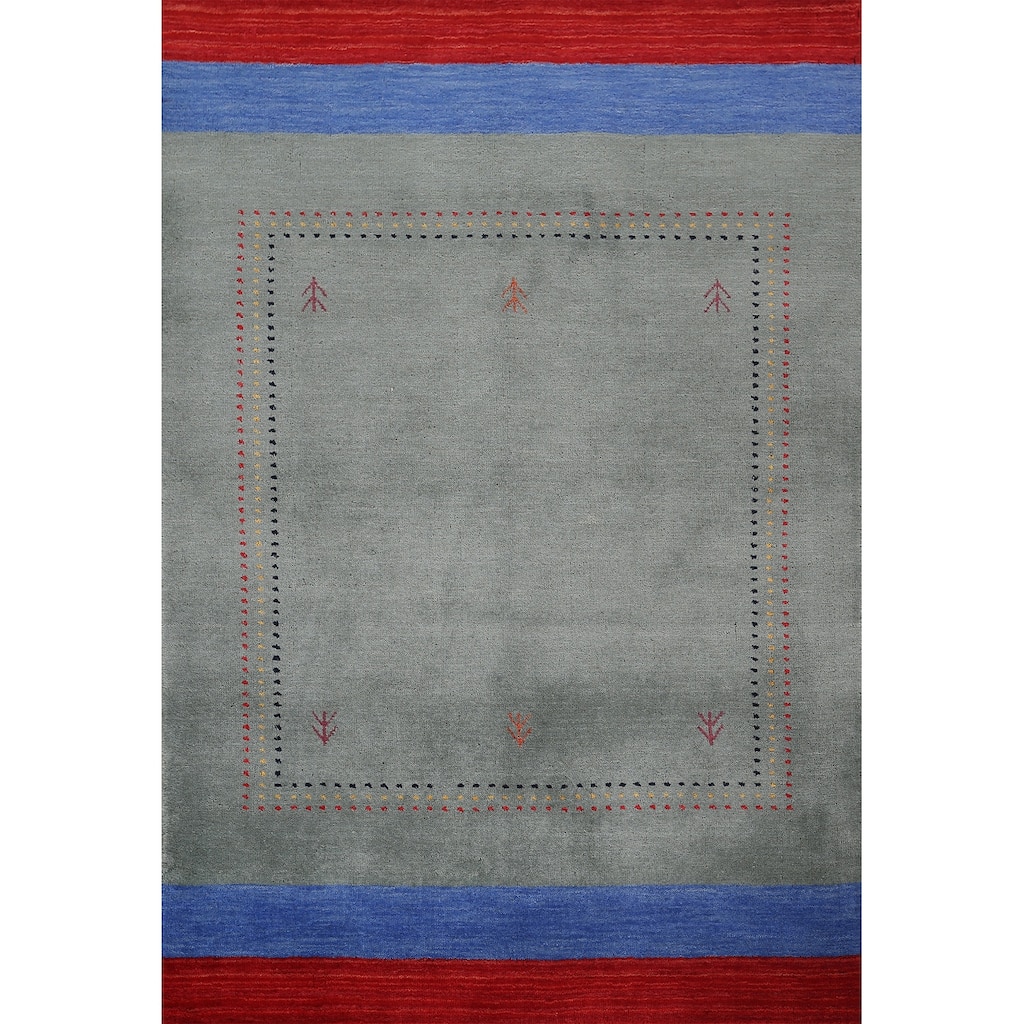 Striped Gabbeh Oriental Accent Rug Handmade Wool Carpet - 3'10"x 5'7"