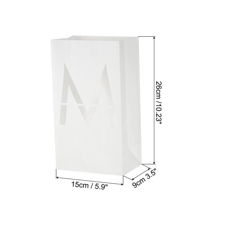 White Paper Luminary Bags, Flame Resistant Candles Bags for Wedding - Marry Me Sign