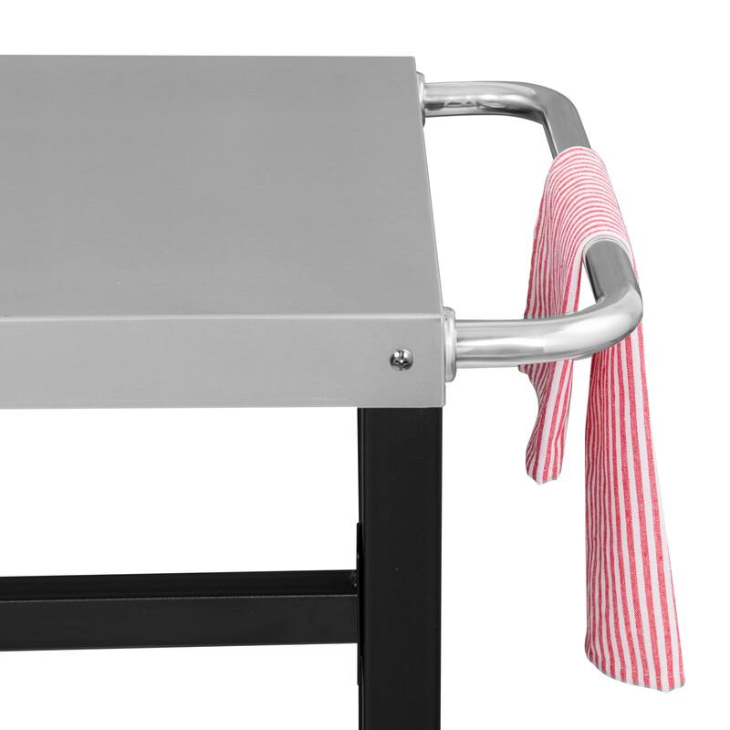 Royal Gourmet Double Shelf Movable Dining Cart Work Table with Handle