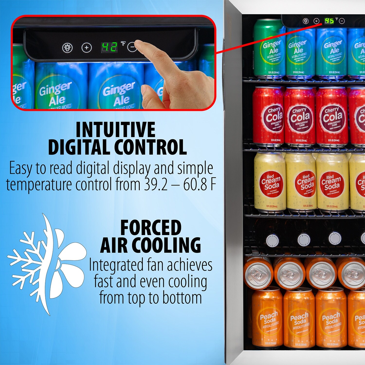 Deco Chef 118-Can Mini Fridge with Glass Door for Beer, Wine