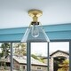 preview thumbnail 1 of 6, Vintage Gold 1-Light Bell Shape Transparent Glass Style Semi Flush Mount Lamp